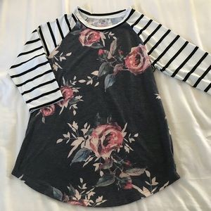 Floral/Stripe Top